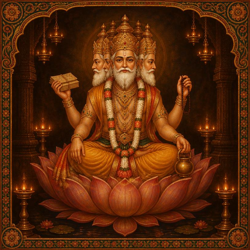 Brahma — Brahma, four-faced, on the lotus