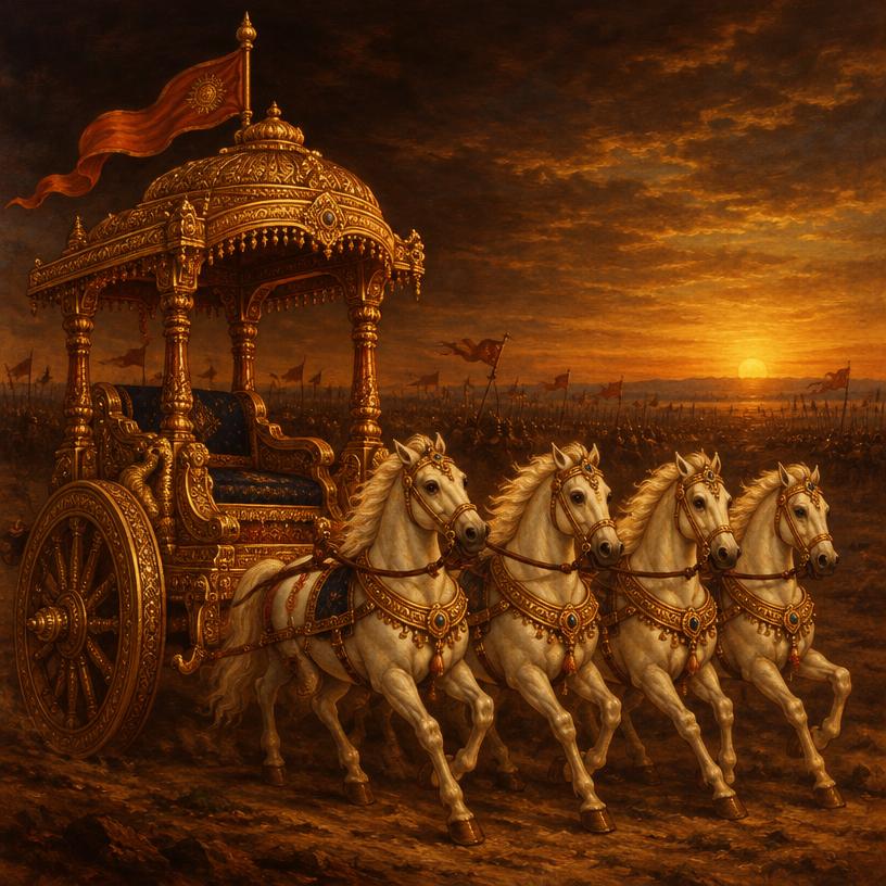Krishna — The chariot at Kurukshetra