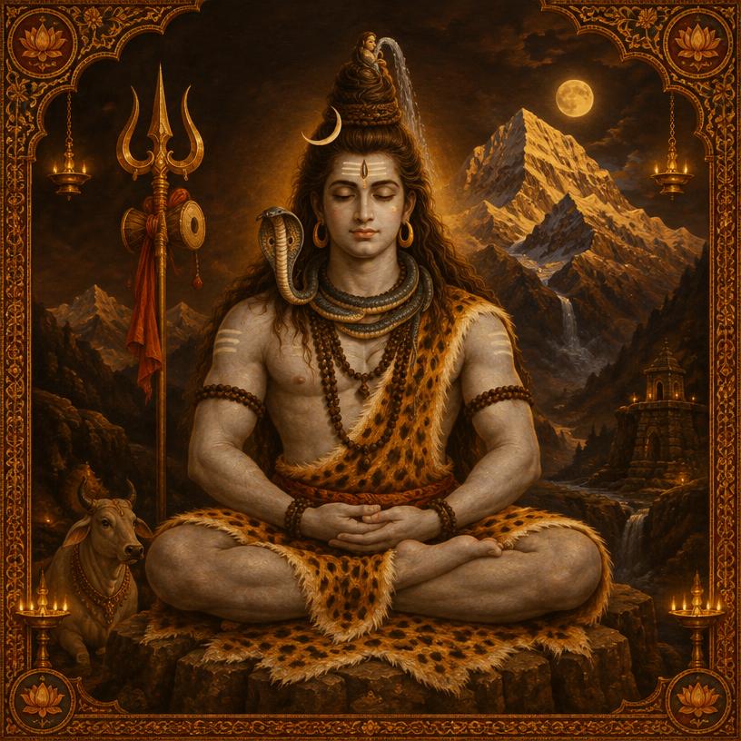 Shiva — Shiva in meditation on Kailash